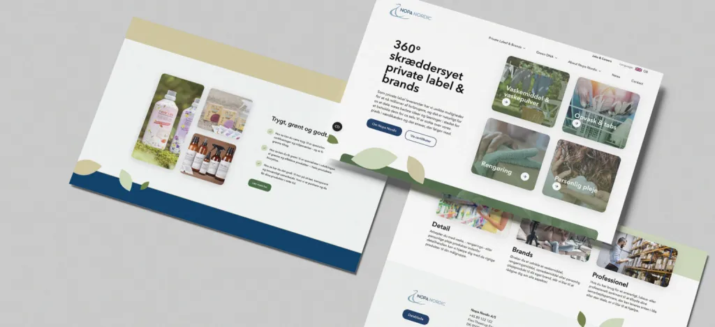 Mock-up af Nopa Nordic design til desktop